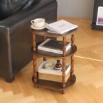 MaxSmeo Side Table, 3-Tier Small End Table, Modern Oval Night Stand Accent Table for Living Room, Bedroom, Rustic Brown - Image 3