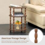 MaxSmeo Side Table, 3-Tier Small End Table, Modern Oval Night Stand Accent Table for Living Room, Bedroom, Rustic Brown - Image 5