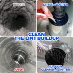 Holikme 58 Pieces 35 Feet Dryer Vent Cleaner Kit, Dryer Cleaning Tools, Include Dryer Vent Brush, Omnidirectional Blue Dryer Lint Vacuum Attachment, Dryer Lint Trap Brush, Vacuum & Dryer Adapters - Image 4