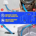 Holikme 58 Pieces 35 Feet Dryer Vent Cleaner Kit, Dryer Cleaning Tools, Include Dryer Vent Brush, Omnidirectional Blue Dryer Lint Vacuum Attachment, Dryer Lint Trap Brush, Vacuum & Dryer Adapters - Image 5