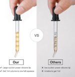 8 Pack, 1 mL Glass Eye Dropper with Measurement - Long & Short, Bent & Straight Tip Calibrated Glass Medicine Droppers, Accurate Dose Pipette Dropper for Essential Oils, Feeding, Ear, Lab, Health Care - Image 4