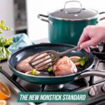 Blue Diamond 20 Piece Cookware and Bakeware Set, Diamond Infused PFAS-Free Ceramic Nonstick Pots and Pans, Durable Nontoxic Metal Utensil Safe & Scratch Resistant, Dishwasher & Oven Safe, Green - Image 3