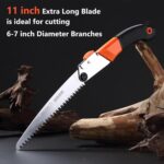 REXBETI Folding Saw, Heavy Duty 11 Inch Extra Long Blade Hand Saws for Wood Camping, Dry Wood Pruning Saws With Hard Teeth, Quality SK-5 Steel, Gifts for men - Image 4