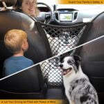Dog Car Net Barrier for SUV， Upgraded Dog Travel Accessory with Organizers and Storage, Separates Pets from Passengers for Safely, organizes Essentials, Makes Trips Easier. - Image 3