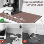 CooRug Absorbent Coffee Mat, Fashion Dish Drying Mat for Kitchen Counter Coffee Bar Accessories Espresso Machine Dish Rack 16" x 24" Brown - Image 5