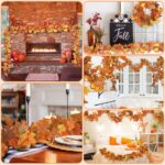 Helimoto 11.8FT Fall Garland 2 Pack for Mantle, Home & Indoor Decorations, Thanksgiving Decor, Autumn Garland for Outdoor Display Orange - Image 6