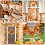 Helimoto 11.8FT Fall Garland 2 Pack for Mantle, Home & Indoor Decorations, Thanksgiving Decor, Autumn Garland for Outdoor Display Orange - Image 7
