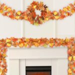 Helimoto 11.8FT Fall Garland 2 Pack for Mantle, Home & Indoor Decorations, Thanksgiving Decor, Autumn Garland for Outdoor Display Orange - Image 8