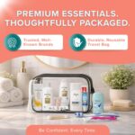 15 Piece Set Women’s Travel & Hygiene Kit with Clear Toiletry Bag, Personal Care Essentials, Single Kit or Bulk Case Packs, TSA Approved Toiletry Kit for Travel, Vacation, Everyday Essentials - Image 4