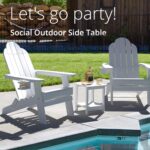 LUE BONA Adirondack Outdoor Side Table, 2-Tier White HDPS Patio End Table Weather Resistant, Morden Side Table for Patio, Pool, Porch - Image 5