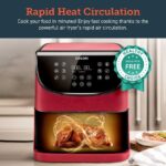 COSORI Air Fryer 5.8QT Oil-Free XL Electric Hot Air Fryers Oven, Programmable 11-in-1 Cooker with Preheat & Shake Reminder, Equipped Digital Touchscreen and Nonstick Basket, 100 Recipes, Red - Image 3