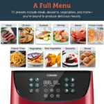 COSORI Air Fryer 5.8QT Oil-Free XL Electric Hot Air Fryers Oven, Programmable 11-in-1 Cooker with Preheat & Shake Reminder, Equipped Digital Touchscreen and Nonstick Basket, 100 Recipes, Red - Image 4