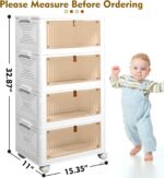 CTSNSLH 4 Tier Plastic Storage Bins with Lid 23QT - Stackable Storage Bins with Wheels, Organizers and Storage, Plastic Storage Cabinet Organization and Storage for Living Room,Office,Dorm - Image 3