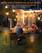 MOFOKEAY 2 Pack Outdoor Bluetooth Speakers,Wireless Speakers with LED Flame Flickers,IP5X Waterproof Torch Lights Lantern Speakers for Patio Yard Pool Party,Gifts for Men/Women - Image 3