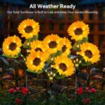 KOOPER Solar Lights Outdoor Garden Decor - Upgraded 3 Pack with 9 Sunflower Lights, Waterproof Solar Outdoor Lights Auto ON/Off Solar Decorative Lights for Garden, Patio, Backyard - Image 4