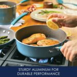 Rachael Ray Cucina Nonstick Cookware Pots and Pans Set, 12 Piece, Agave Blue - Image 4
