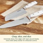 Cuisinart 15-Piece Knife Set with Block, High Carbon Stainless Steel, Forged Triple Rivet, White, C77WTR-15P - Image 5