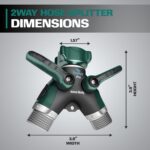 2WAYZ Hose Splitter 2 Way Heavy Duty Outdoor Faucet and Garden Connector - Water Spigot Splitter - Durable All-Metal Y Adapter with Shut-Off Valve - 4 x 4 x 1.5 Inches - Image 4