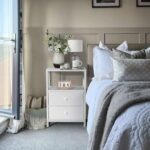 BOLUO White Nightstand with Charging Station, LED Night Stand with 2 Fabric Drawers, Bedside Table with USB Ports and Outlets, Nightstand for Bedroom Modern - Image 3