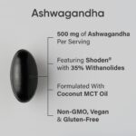 Sports Research® Ashwagandha Softgels with Coconut MCT Oil - Natural Adaptogen Made with Shoden® Ashwa for Relaxation, Calm & Sleep Support - Gluten Free & Vegan Friendly - 60 Count - Image 3