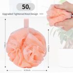 FARMOGA Bath Loofah Sponge Body Scrubber Shower Sponge Exfoliating Mesh Pouf Shower Ball Bath Sponges for Women and Men Bathing Accessories (4Pack 50G Colorful) - Image 3
