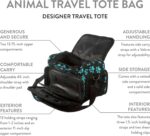 WAHL Professional Animal Travel Tote Bag with Zipper - Travel Bag - Storage Pack for Grooming Supplies - for Dog, Cat & Pet Groomers - 28.8 Inches, Turquoise Paw Print Design (#97764-300) - Image 3
