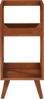 Crosley Furniture Asheville Small Mid-Century Modern Record Stand, Vinyl Storage, Holds up to 130 Records, Walnut - Image 3