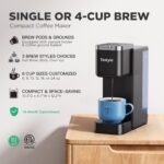 Tastyle Single Serve Coffee Maker, Iced and Hot Coffee Machine for K Cup & Grounds, Compact Design, 40oz Removable Water Reservoir, 6 to 24 Oz Brew Sizes, Fits 7.3" Travel Mug, Black - Image 3