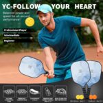 YC DGYCASI Pickleball Paddles Set of 2, 2026 USAPA Approved Pickleball Set, Fiberglass Lightweight Pickle Ball Rackets 2 Pack, 2 Outdoor Pickleball, 2 Indoor Pickleball Balls, 1 Pickleball Bag - Image 5