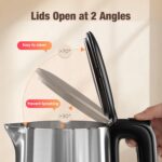 KEINVE 1.7L Electric Kettle, Touch Screen Water Boiler, Auto Shut Off, Double Wall, 6 Preset Temperatures, Fast Boil, and STRIX Control - Image 3