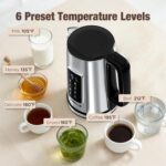 KEINVE 1.7L Electric Kettle, Touch Screen Water Boiler, Auto Shut Off, Double Wall, 6 Preset Temperatures, Fast Boil, and STRIX Control - Image 4