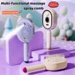 Multi-Functional Massage Spray Comb | 10ml Refillable Water Tank for Oils, Type-C Rechargeable | Anti-Static & Detangling | Portable Hair Care Gift (Pink) - Image 3