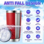 HAOLI 36 Pack, 20oz Stainless Steel Bulk Tumblers with Lids and Straws, Leakproof Double Wall Travel Mug for Hot/Cold Drinks, Home Office Outdoor Party Use, Durable Powder Coated Insulated Cup/Red - Image 7