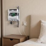 Bedside Wall Shelf with Glasses Hooks ，Adhesive Bedside Organizer Wall Mount for Dorm and Room Accessories Phone，Remote，Earphone， Kindle (White) - Image 4