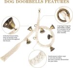 Dog Bell for Door Potty Training, Cotton Handwoven Dog Doorbell with 6 Extra Loud Bells for Dog Training, Adjustable Hanging Door Bell for Small Medium Large Dogs to Ring to Go Outside, Beige - Image 3