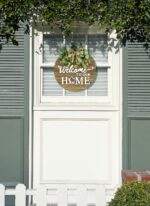 Interchangeable Seasonal Welcome Sign Front Door Decoration, Rustic Round Wood Wreaths Wall Hanging Outdoor, Farmhouse, Porch, for Spring Summer Fall All Seasons Holiday Halloween Christmas. - Image 5