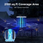 Bug Zapper Outdoor, Mosquito Zapper 2 in 1 Portable & Rechargeable Bug Zapper Outdoor with 5000mAh Battery & LED Night Light, 4000V Electric Fly Zapper for Outside,Patio,Backyard,Garden - Image 4