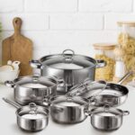 Hunnycook Stainless Steel Cookware Set - 15 Pieces Pots and Pans Set, Includes 6 Pots and Pans, 6 Lids and 3 Utensils, Fixed Handles, Induction Safe and Dishwasher Safe - Image 6