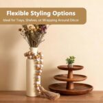 Decorative Beads Home Decor for Coffee Table Farmhouse Wooden Bead Garland with Tassels Beaded Tray Items and Tier Tiered Wood Garland Stylish Rustic Accent for Living Room Table Display - Image 5