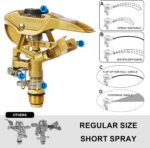 LIULO TOOL Large Impact Sprinkler on Tripod Base, Heavy Duty Zinc Alloy Sprinkler for Yard with Adjustable Head and Extendable Tripod, 360 Full Coverage Irrigation Tool for Lawn Garden - Image 3