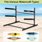 Kayak Storage Rack, Heavy Duty Freestanding Kayak Stand for 2/3 Kayaks, Adjustable Canoe and Paddleboard Holder for Indoor Outdoor Garage Storage, Assembly Required - Image 7