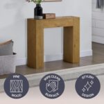 Alaterre Furniture Stockyard Solid Wood Console Table - 36 Inch Modern Farmhouse Small Entryway Table - Easy Assembly Living Room Furniture for Behind The Couch, Entryway, or Hallway (Oak) - Image 4