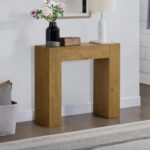 Alaterre Furniture Stockyard Solid Wood Console Table - 36 Inch Modern Farmhouse Small Entryway Table - Easy Assembly Living Room Furniture for Behind The Couch, Entryway, or Hallway (Oak) - Image 5