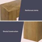 Alaterre Furniture Stockyard Solid Wood Console Table - 36 Inch Modern Farmhouse Small Entryway Table - Easy Assembly Living Room Furniture for Behind The Couch, Entryway, or Hallway (Oak) - Image 6