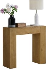 Alaterre Furniture Stockyard Solid Wood Console Table - 36 Inch Modern Farmhouse Small Entryway Table - Easy Assembly Living Room Furniture for Behind The Couch, Entryway, or Hallway (Oak) - Image 7