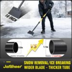 Jardineer Garden Flat Shovel Heavy Duty, Multifunctional Garden Cleaning Shovels for Lawn Edging,Sidewalk Weeding, Floor Scraper Long Handle, Metal Snow Shovel,Ice Scraper for Driveway (60") - Image 4
