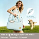 Pet Travel Bag, Large Blue Dog Carrier with Multiple Compartments and Adjustable Straps, Dog Suitcase for Weekend Camping, Pet Diaper Bag for Travelling(Blue) - Image 3