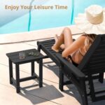 LUE BONA Outdoor Side Table Set of 2, HDPS Small Outdoor Table, Adirondack Side Table, Outside End Table for Patio, Porch, Deck, Pool, Weather Resistant/Easy Maintenance/Indoor or Outside Use, Black - Image 4