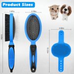 2PCS Pet Grooming Tools - Double-Sided Brush for Shedding and Bathing, Suitable for Short/Long Haired Dogs Cats and Horses, Deshedding Dog Brush, Mane & Tail Combs for Horses - Pet Supplies (Blue) - Image 6