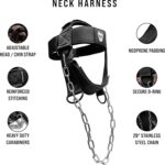 Gymreapers Neck Harness Weight Lifting - Neck Trainer Workout Equipment - Heavy Duty Stainless Steel Chain, Adjustable Neoprene Head Strap, Exercise Equipment for Strength & Pain Relief - Image 3